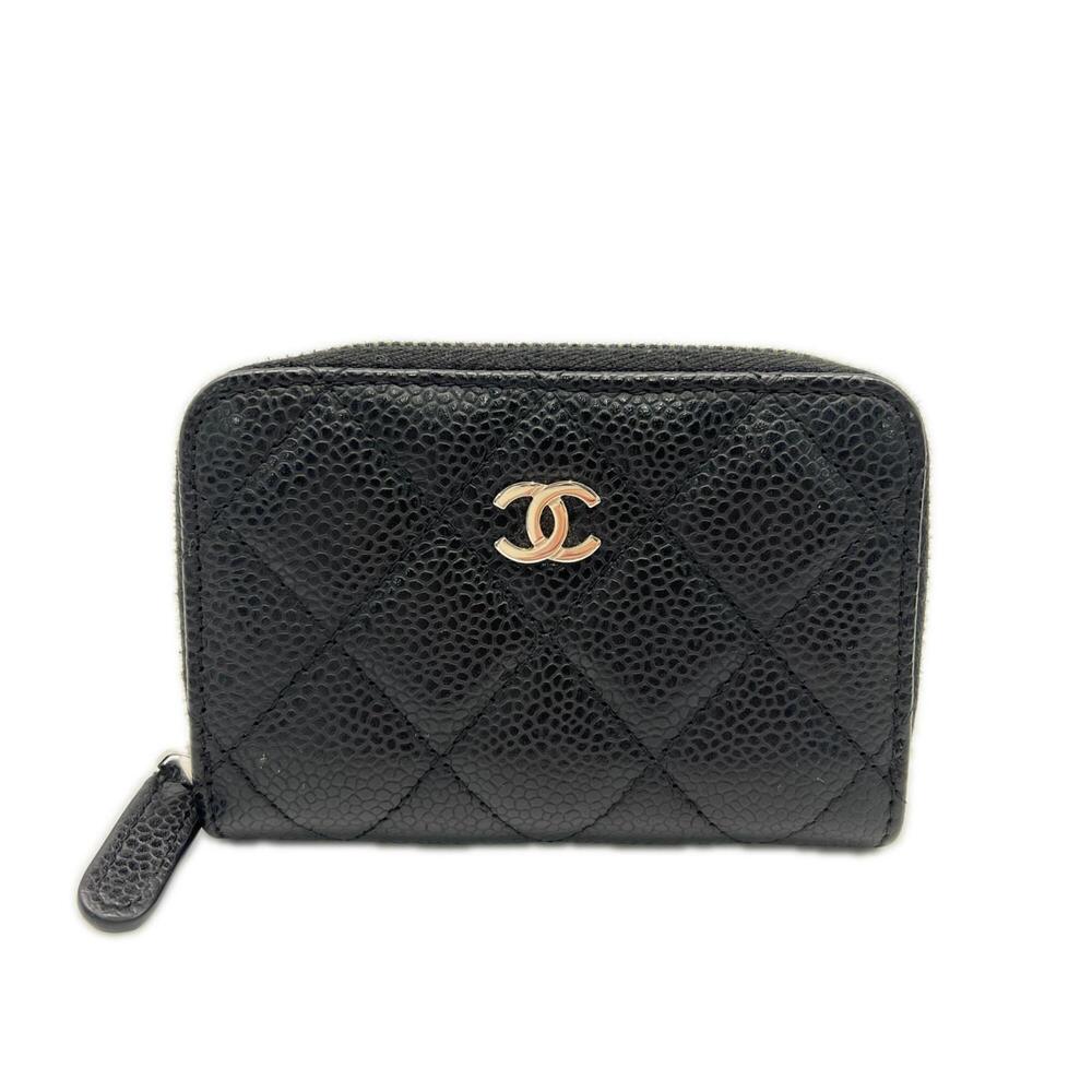 CHANEL Black Caviar Leather Wallet